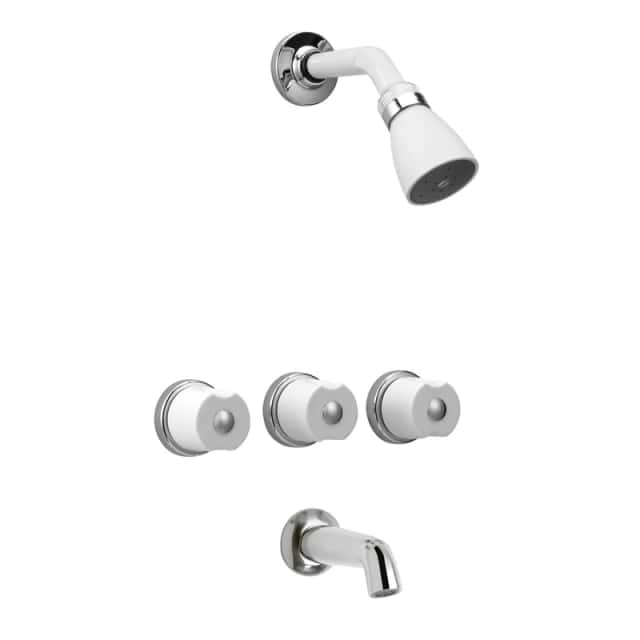 Ducha Emb. C/Tr. Blanco Cromo "Laza" 429