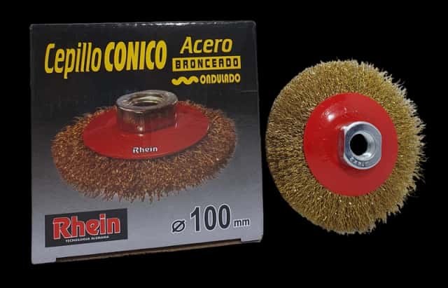 Cepillo Conico Bronceado Ondulado 100 MM.