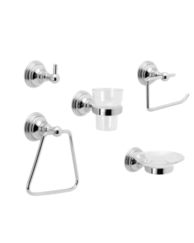 Set Para Baños Casal 5 Acc. Mytho Cromo-Cromo
