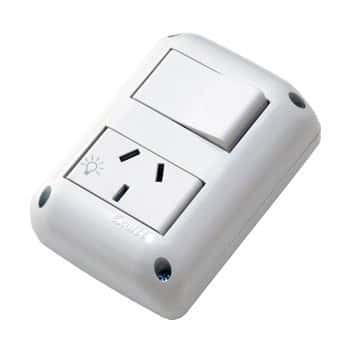 Caja Stik 1 Int.+ 1 Toma 10 Amp. Blanco Exultt