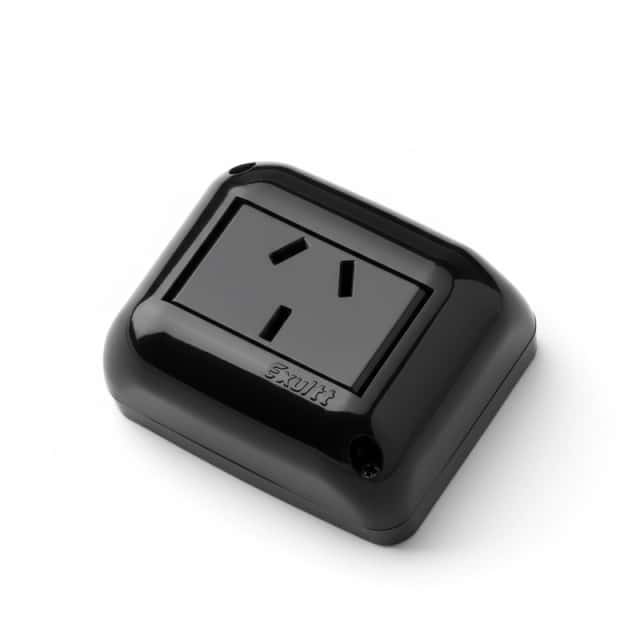 Caja Stik 1 Toma 10 Amp. Negro