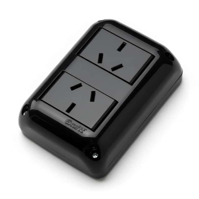 Caja Stik 2 Toma 10 Amp. Negro