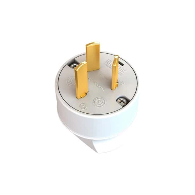 Ficha Macho Bip. 3 Pernos Chatos Blanca