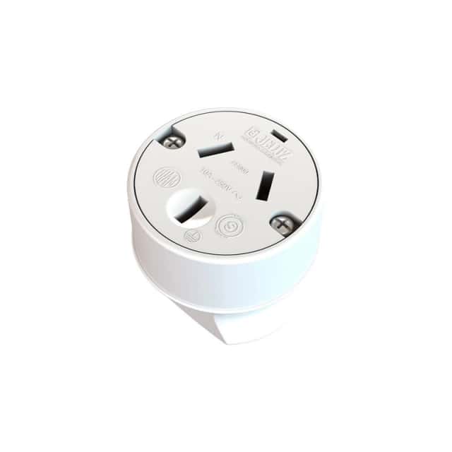 Ficha Hembra Bip. 3 Pernos Chatos Blanca