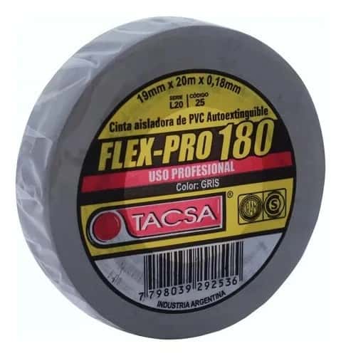 Cinta Flex-Pro 180- 19 MM. X 10 MTS. Gris