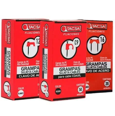 Grampa Cable Coaxil Nº 6 X 50 Un. Blanca