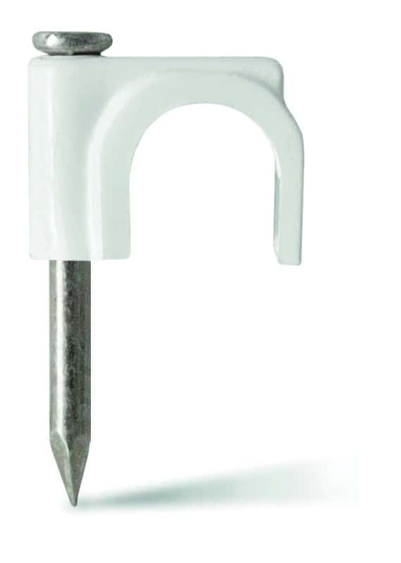 Grampa Cable Coaxil Nº 12 X 20 Un. Blanca