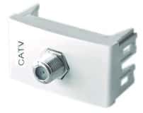 Toma Catv Pin Fino Terminal Blanco