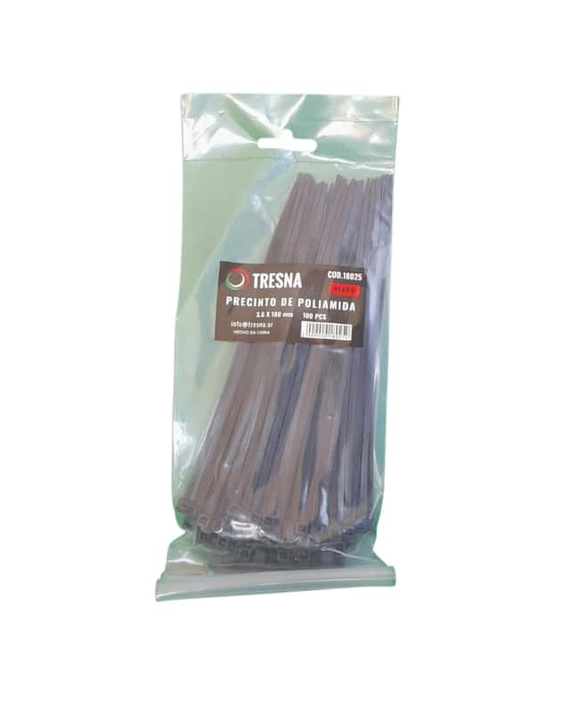 Precinto De Poliamida 4.8 X 550 MM. X 100 Un. Negro Tresna