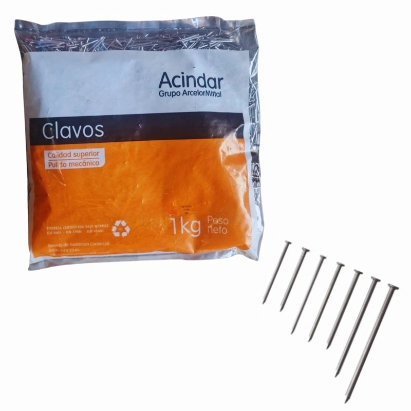 Clavo Pta Fina Cab. Chata 10 X 25 Bolsa X 1 KG. — foto 1 de 1