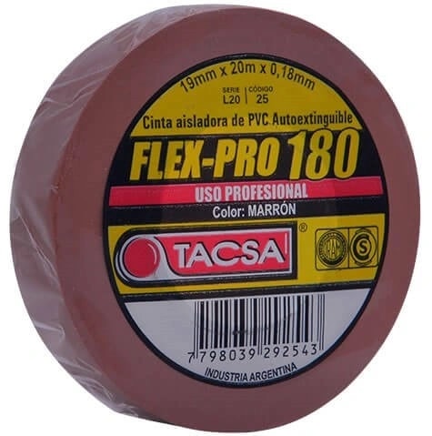 Cinta Flex-Pro 180- 19 MM. X 20 MTS. Marron — foto 1 de 1