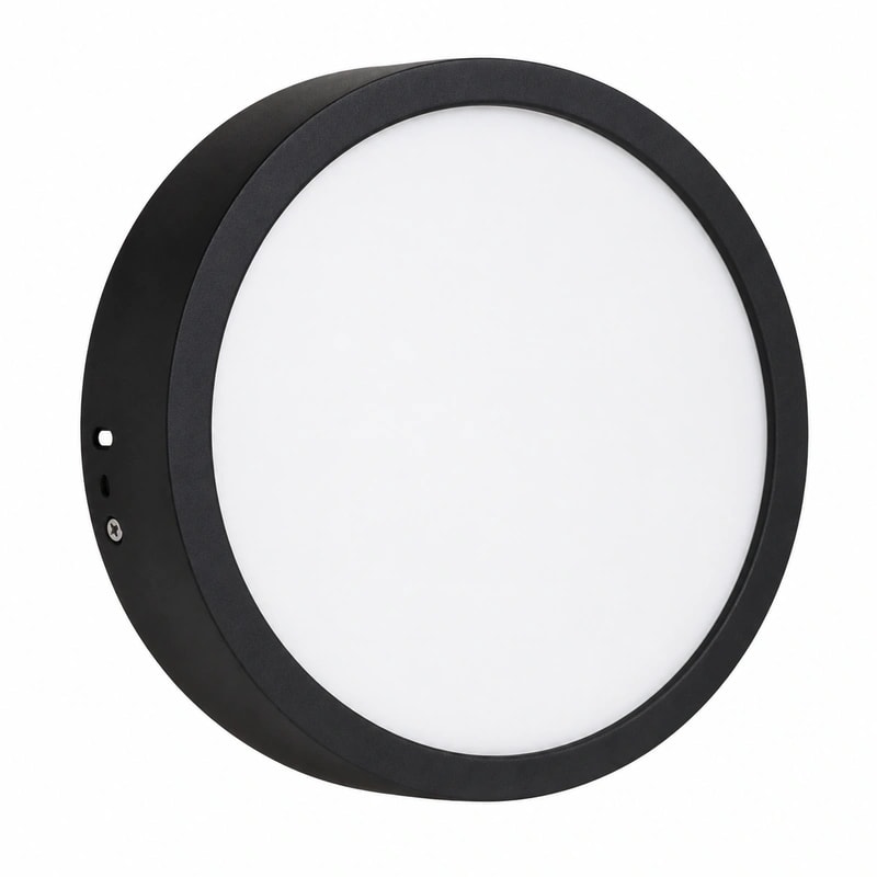 Plafon Negro Exterior Luz Fria Redondo 6 W. — foto 1 de 1