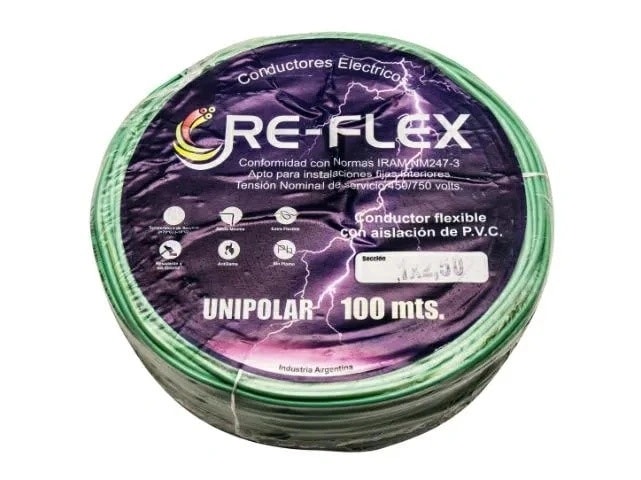 Cable Unipolar Verde 1 X 2,50 X 100 MTS. — foto 1 de 1
