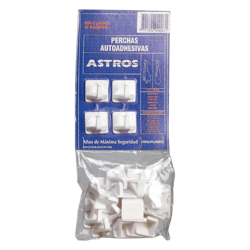 Percha Autoadhesiva Astros 32 X 30 MM. X 24 Un. — foto 1 de 1