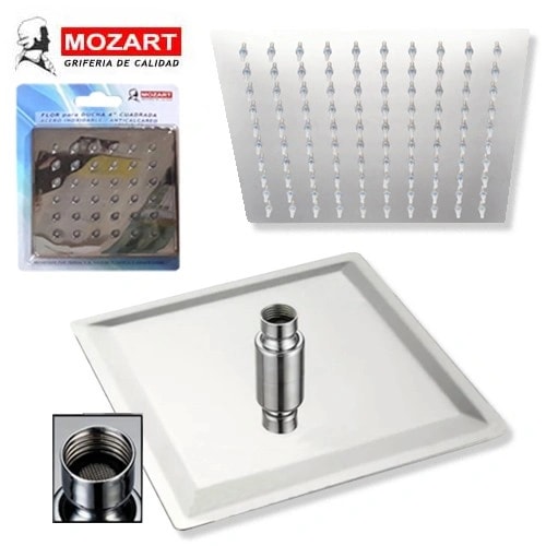 Flor Ducha 10" Cuadrada A.Inox "Mozart"-8986 — foto 1 de 1