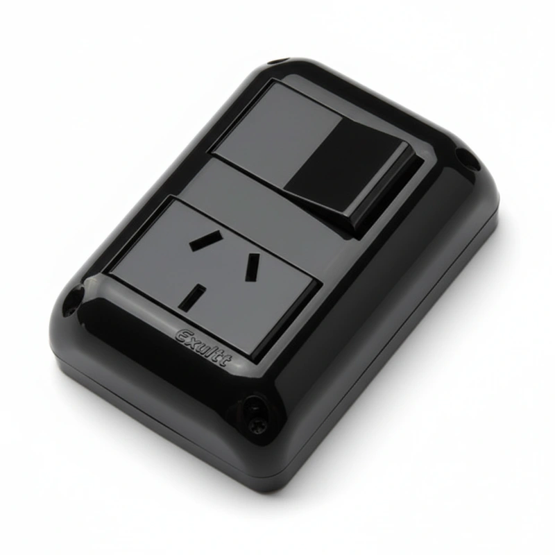 Caja Stik 1 Int.+1 Toma 10 Amp.Negro Exultt — foto 1 de 1