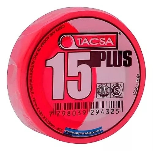 Cinta Ais. Plus 15- 19 MM. X 20 MTS. Rojo — foto 1 de 1