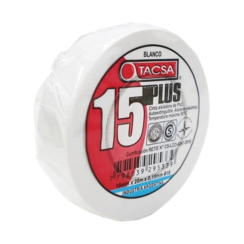 Cinta Ais. Plus 15- 19 MM. X 20 MTS. Blanco — foto 1 de 1