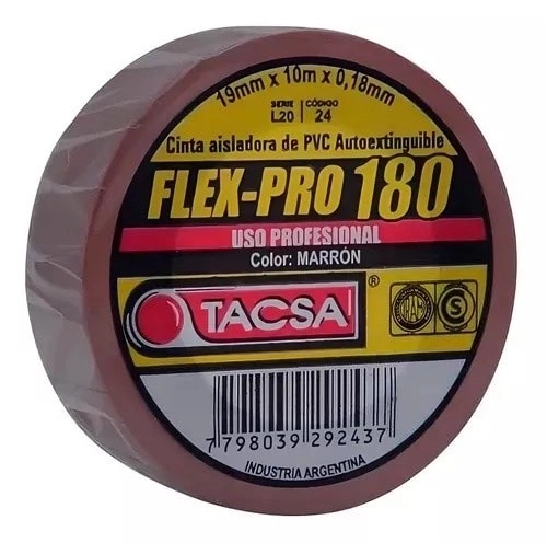 Cinta Flex-Pro 180- 19 MM. X 10 MTS. Marron — foto 1 de 1
