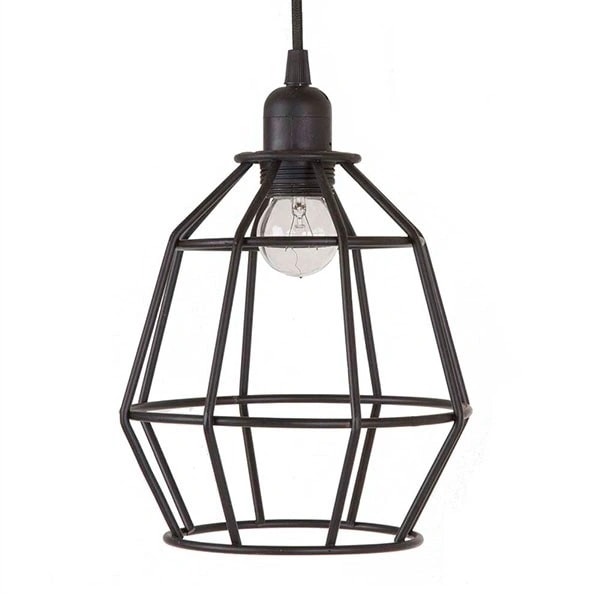 Colgante Met. Jaula Oval. Negro E27 — foto 1 de 1
