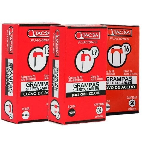 Grampa Cable Coaxil Nº 6 X 50 Un. Blanca — foto 1 de 1